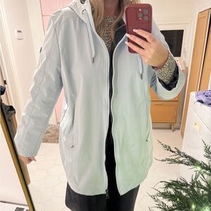 Calvin Klein Women's Sky Blue Hooded Puffer Coat